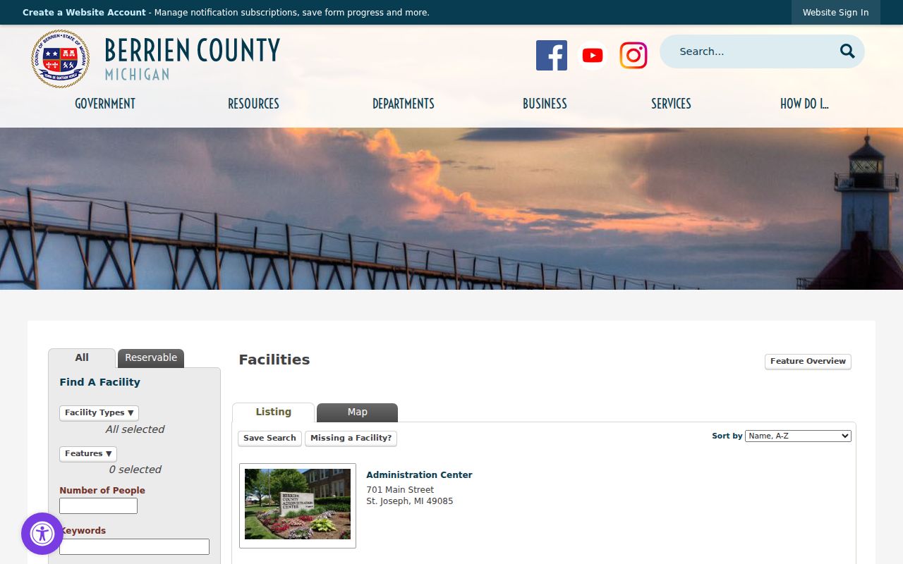Berrien County warrant records courthouse building and hours page
